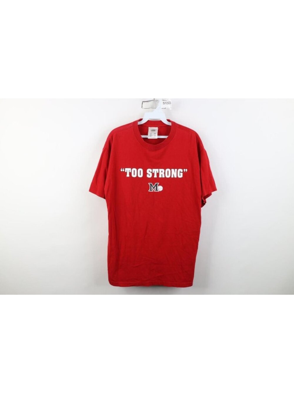 Vintage Adidas Mens Small University of Miami Ohio Basketball Too Strong T-Shirt